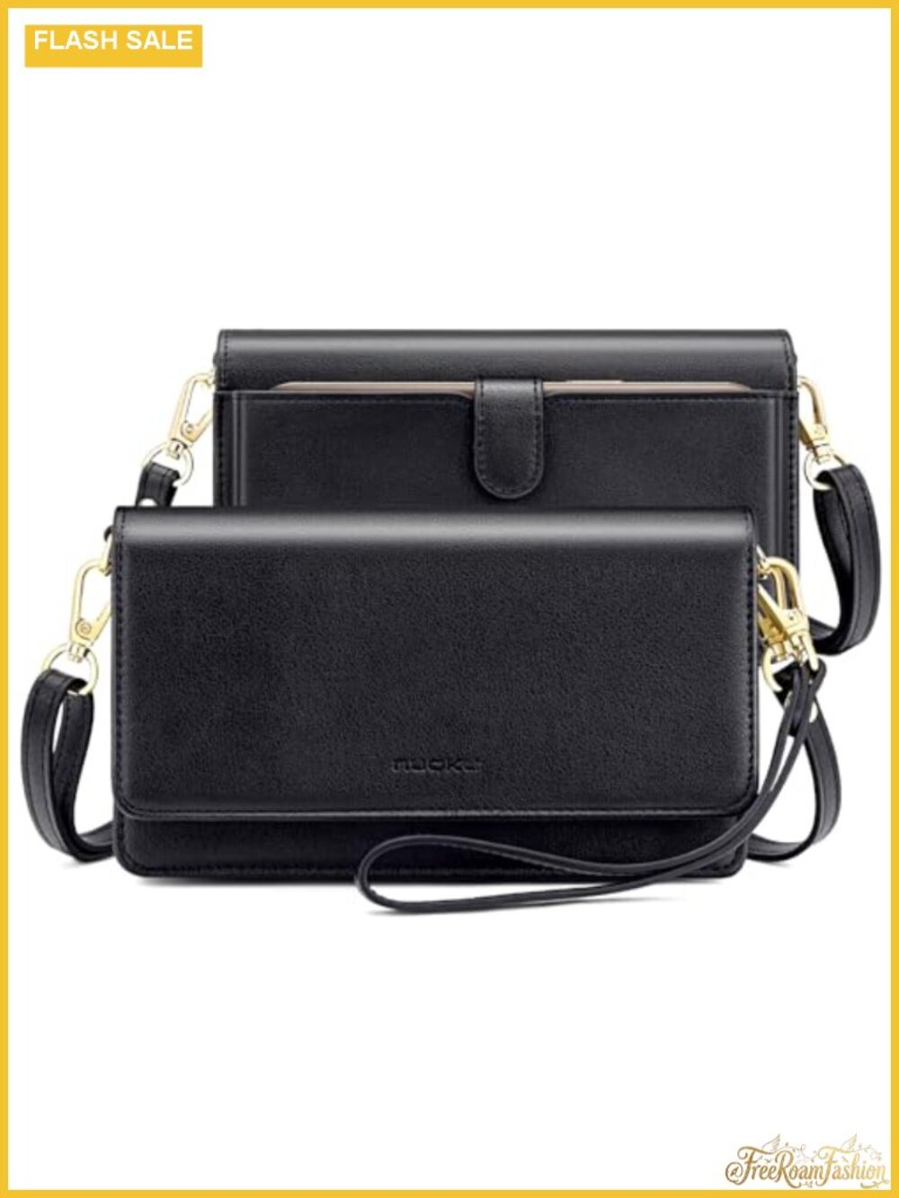 RFID Crossbody Bag Wallet Purse Wristlet Shoulder Strap Synthetic Leather